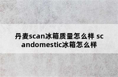 丹麦scan冰箱质量怎么样 scandomestic冰箱怎么样